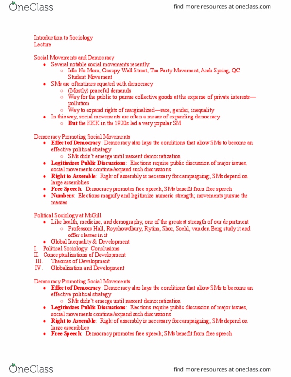 SOC 101 Lecture Notes - Lecture 20: Tea Party Movement, Idle No More, Arab Spring thumbnail