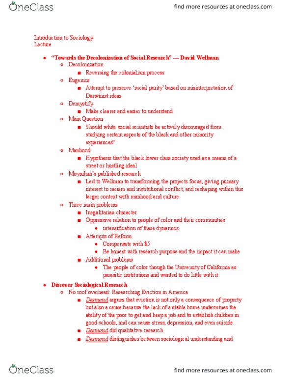 SOC 101 Lecture Notes - Lecture 30: Scientific Method thumbnail