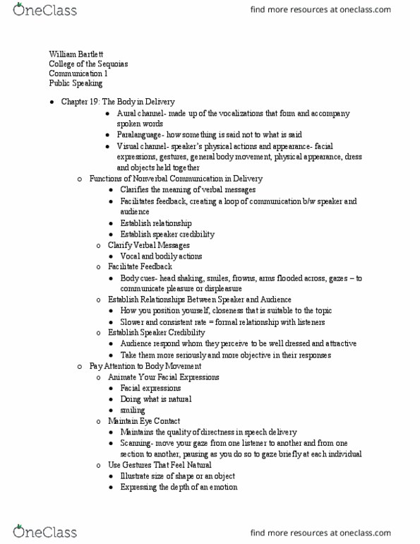 COMM 001 Chapter Notes - Chapter 19: Paralanguage, List Of Fables Characters thumbnail