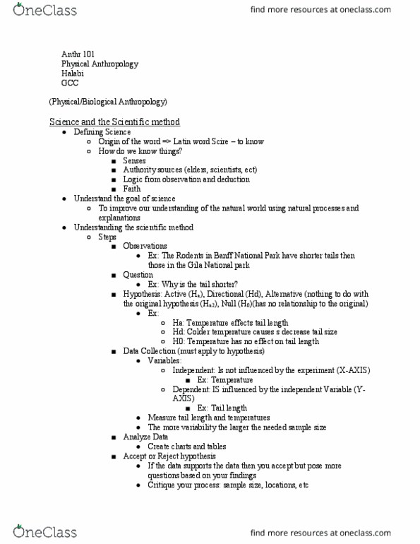 ANTHR 101 Lecture Notes - Lecture 1: Banff National Park, Conceptual Framework thumbnail