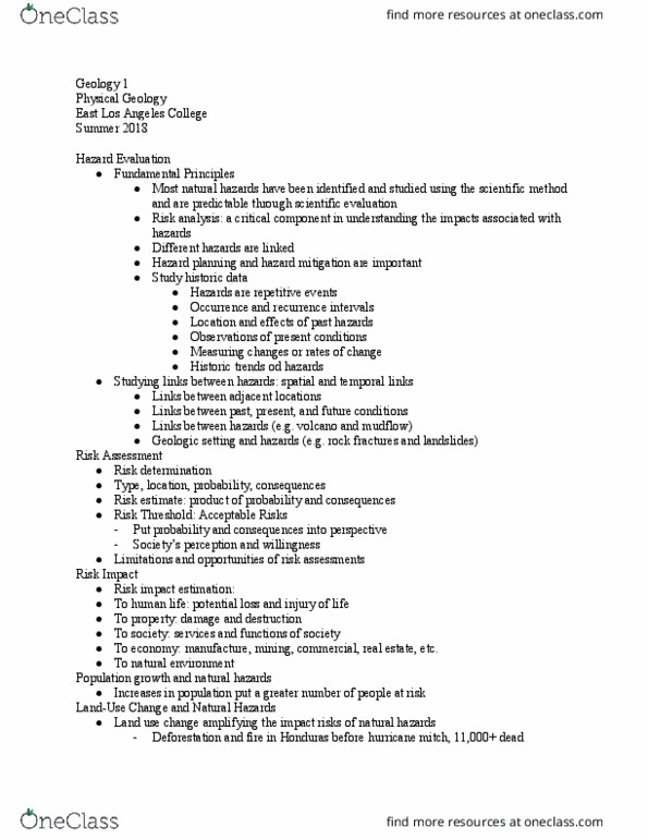 GEOLOGY 1 Lecture Notes - Lecture 28: Scientific Method, Return Period, Hurricane Mitch thumbnail