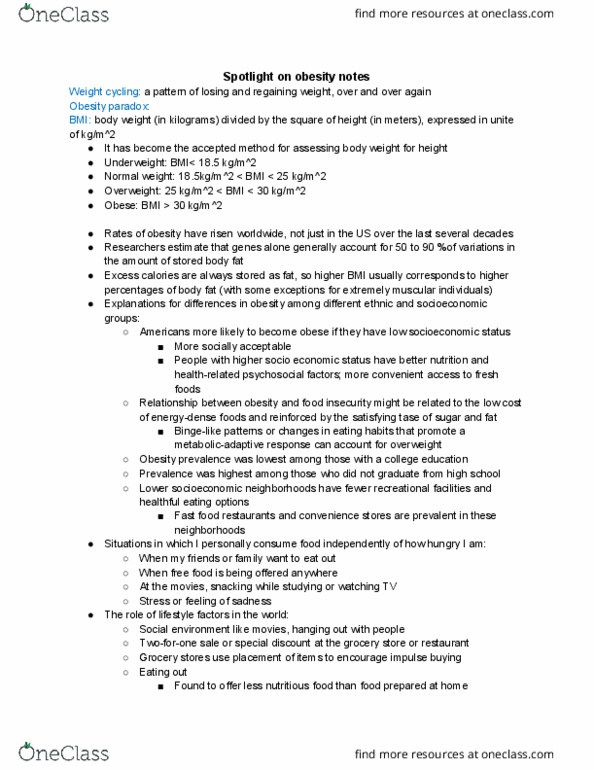 BIOL 233 Lecture Notes - Lecture 19: Social Network, Atherosclerosis, Insulin Resistance thumbnail