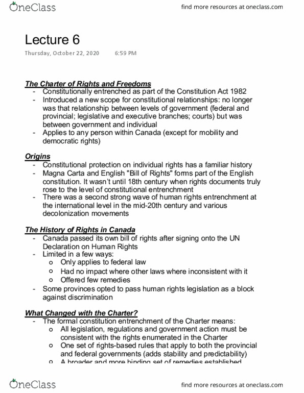PO210 Lecture Notes - Lecture 6: Fundamental Justice, Citizens Financial Group, Constitution Of The United Kingdom thumbnail