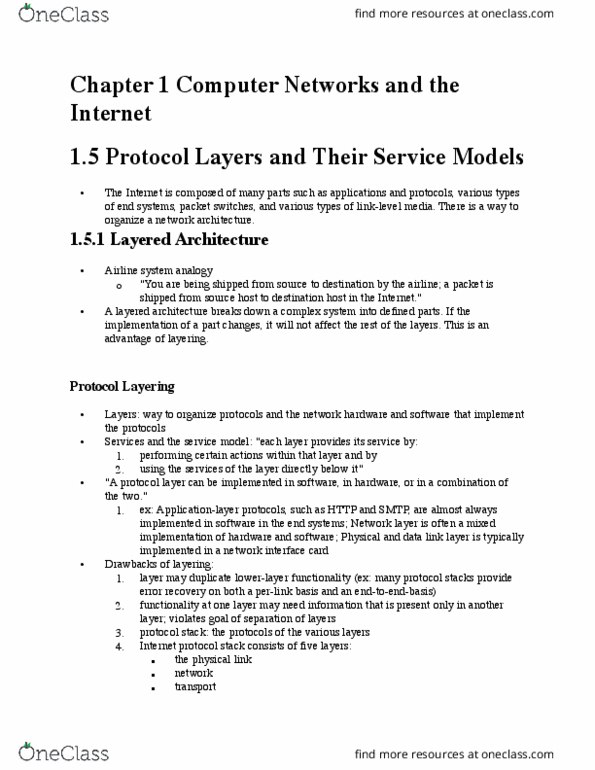 CSE 310 Chapter Notes - Chapter 1: Network Interface Controller, Docsis, Hypertext Transfer Protocol thumbnail