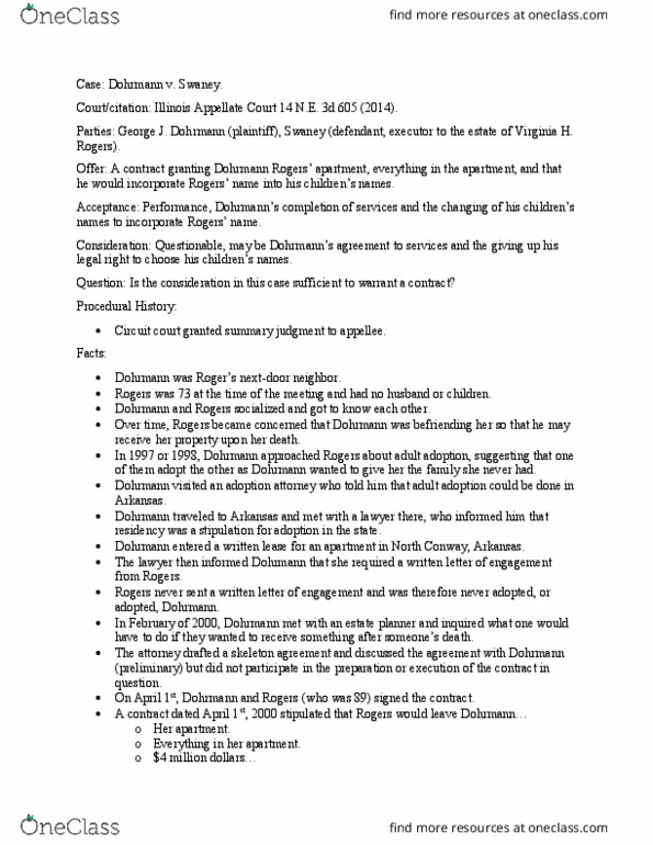 LAWS 4175 Lecture Notes - Lecture 9: Dementia, Determinative, Counterclaim thumbnail
