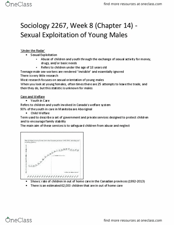 Sociology 2267A/B Lecture 8: Sociology 2267 - Sexual Exploitation of Young Males I thumbnail