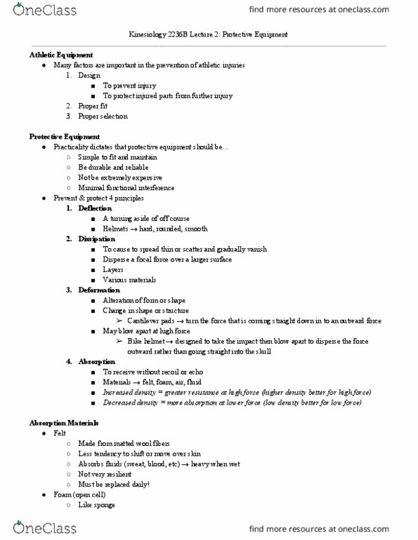 Kinesiology 2236A/B Lecture Notes - Lecture 2: Flat Feet, High Force, Shoulder Pads thumbnail