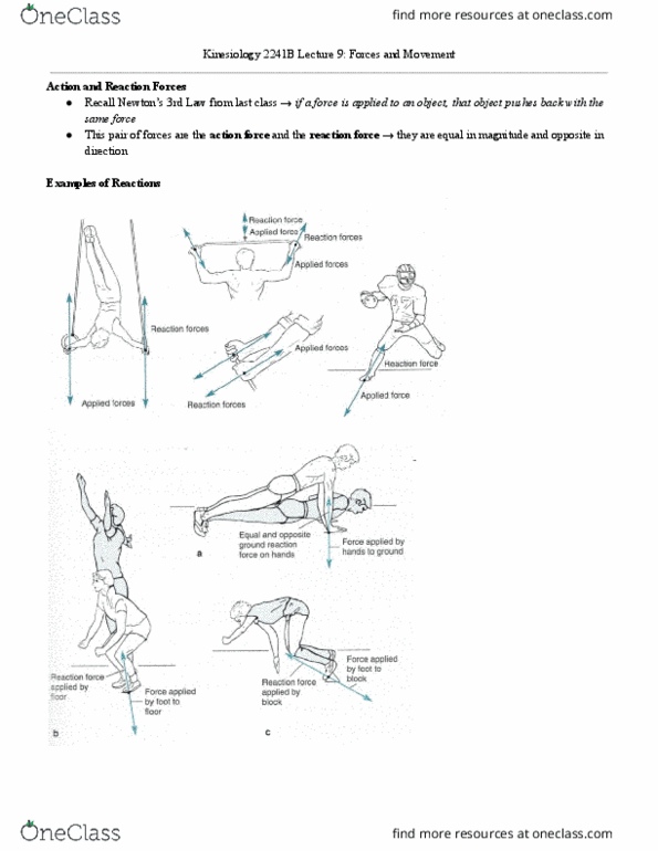 Kinesiology 2241A/B Lecture Notes - Lecture 9: Potential Energy, Centripetal Force, Centrifugal Force thumbnail