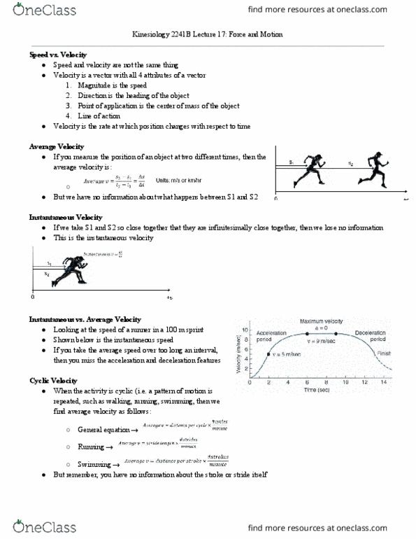 Kinesiology 2241A/B Lecture Notes - Lecture 17: Terminal Velocity thumbnail
