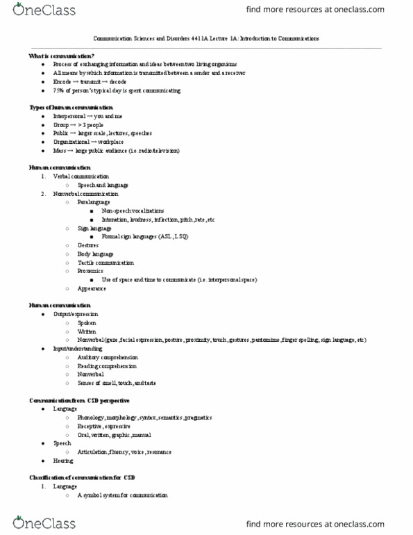 Communication Sciences and Disorders 4411A/B Lecture Notes - Lecture 1: Soft Palate, Phonation, Pragmatics thumbnail