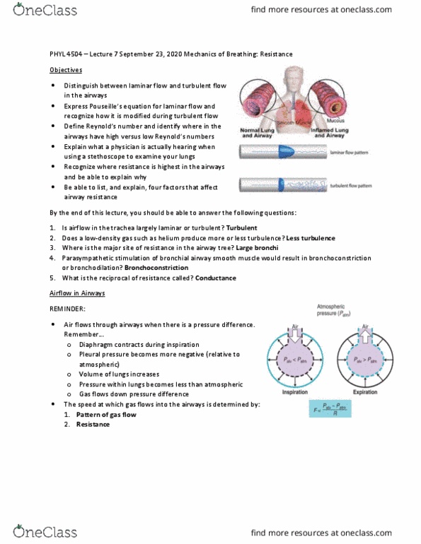 PHYL 4504 Lecture Notes - Lecture 7: Sulfur Dioxide, Vocal Folds, Airway Resistance thumbnail