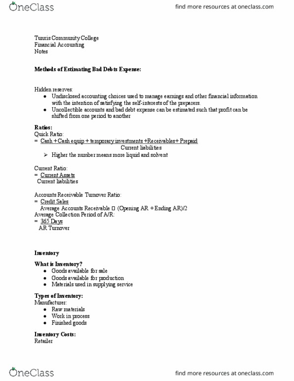 ACC 113 Lecture Notes - Lecture 7: Tunxis Community College, Current Liability, Income Statement thumbnail
