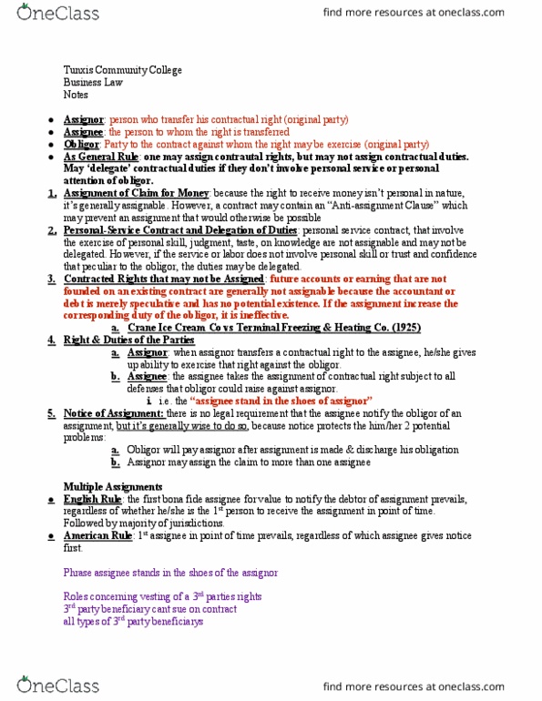 BBG 231 Lecture Notes - Lecture 3: Contract, Insurance Policy, Fide thumbnail