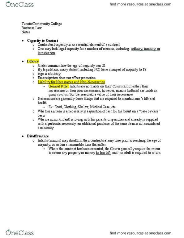 BBG 231 Lecture Notes - Lecture 12: Tunxis Community College, Quasi-Contract thumbnail