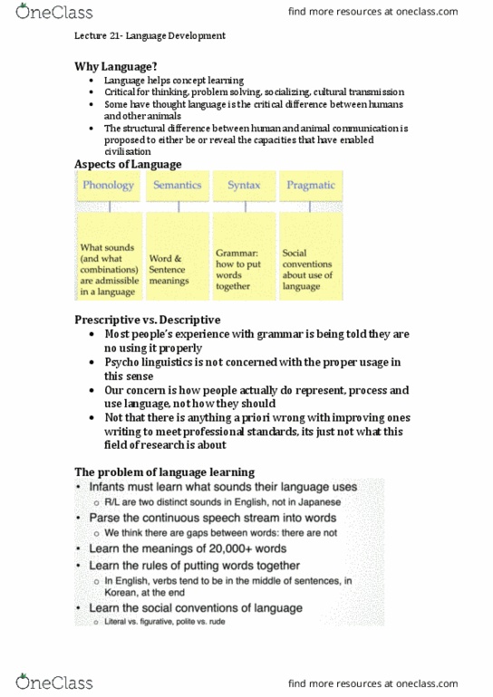 PSYC3016 Lecture Notes - Lecture 21: Habituation, 18 Months, Animal Communication thumbnail