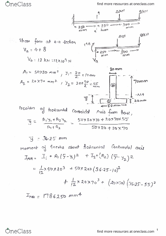 CET 3464 Lecture Notes - Lecture 7: Shear Stress, Shear Force thumbnail