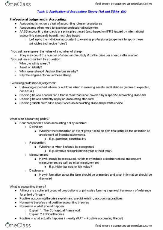 ACCT3563 Lecture Notes - Lecture 1: Efficient-Market Hypothesis, Agency Cost, Prudence thumbnail