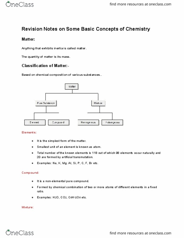 CHE 101 Chapter Notes - Chapter 15: Unified Atomic Mass Unit, Fahrenheit, Vapour Density thumbnail