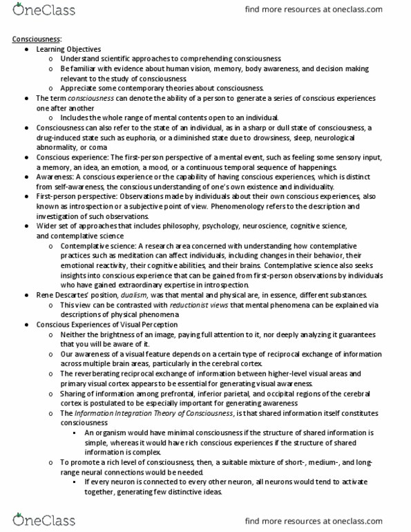 PSYC 100 Lecture Notes - Lecture 11: Delta Wave, Mental Event, Non-Rapid Eye Movement Sleep thumbnail