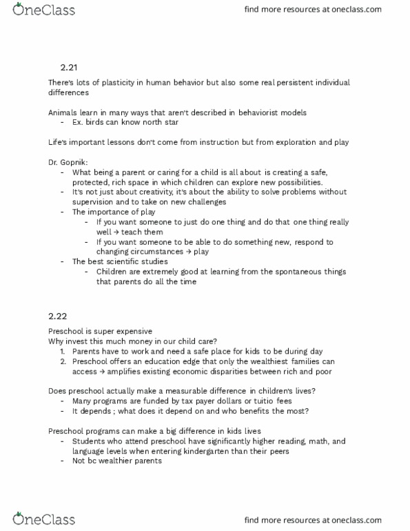 PSYC 190 Lecture Notes - Lecture 4: Numeracy, 18 Months, Umber thumbnail