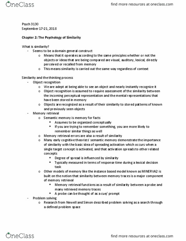 Psychology 3130A/B Chapter Notes - Chapter 2: City Block, Hypotenuse, The Algorithm thumbnail