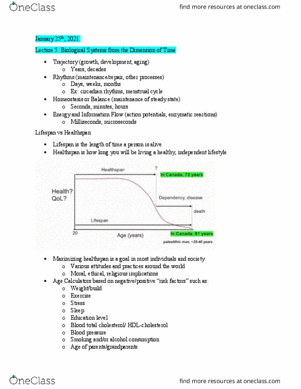 BIOL 1080 Lecture Notes - Lecture 5: Circadian Rhythm, Blood Pressure, Homeostasis thumbnail