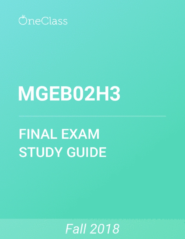 MGEB02H3 Lecture : MGEB02 Exam thumbnail