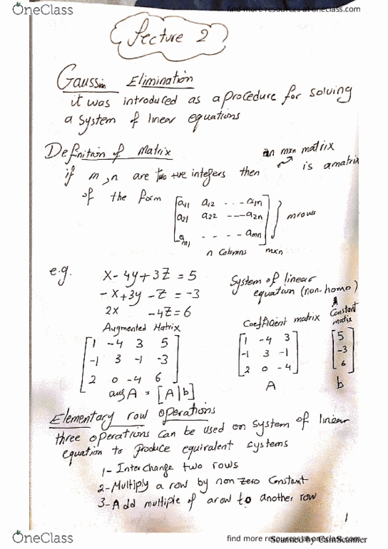 MAT 107 Lecture 2: gaussian elimination thumbnail