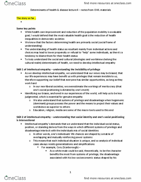 Health Sciences 3071A/B Lecture Notes - Lecture 3: Meritocracy, Neoliberalism, Metacognition thumbnail