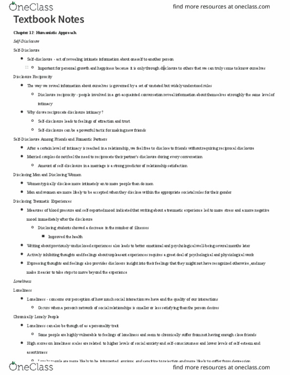 PSY 351 Chapter Notes - Chapter 12: Trait Theory, Experience Sampling Method thumbnail