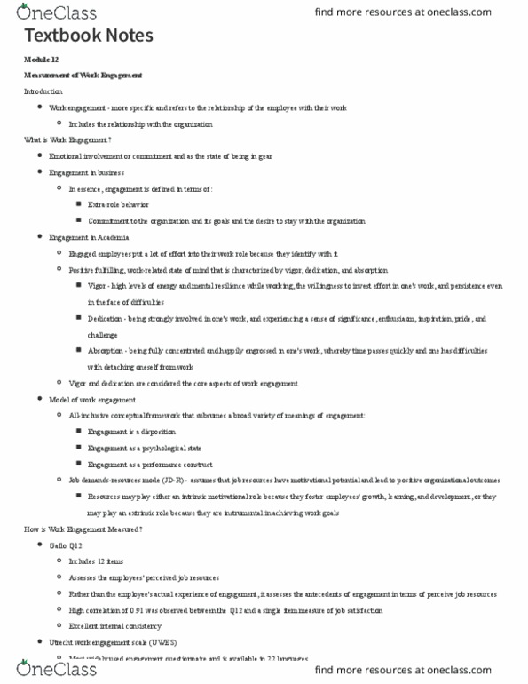 PSY 321 Chapter Notes - Chapter 12: Internal Consistency, Counterproductive Work Behavior, Organizational Commitment thumbnail