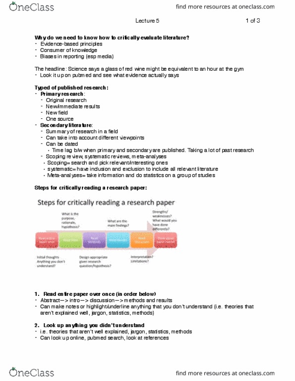 Kinesiology 2032A/B Lecture Notes - Lecture 5: Jargon, Design Of Experiments, Impact Factor thumbnail