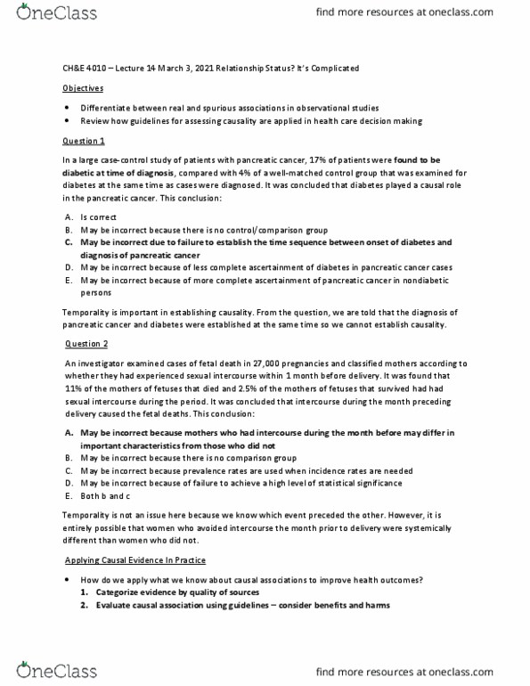 CH&E 4010 Lecture Notes - Lecture 14: Radical Mastectomy, Statistical Significance, Shared Decision-Making In Medicine thumbnail