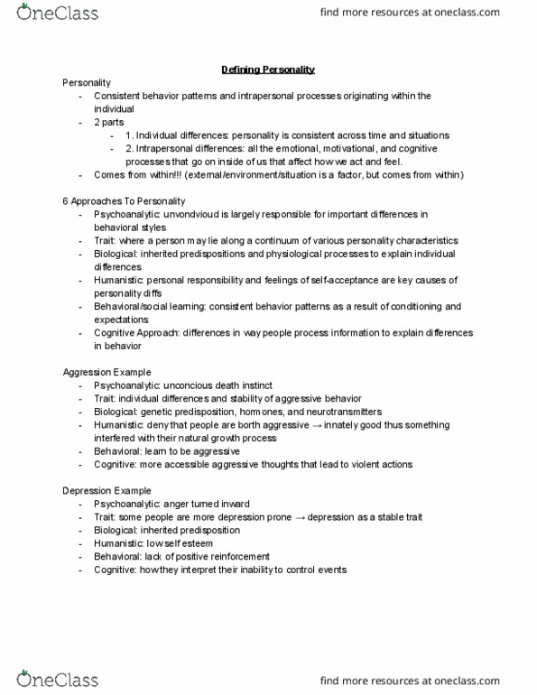 PSY 305 Chapter Notes - Chapter 1: Reinforcement thumbnail