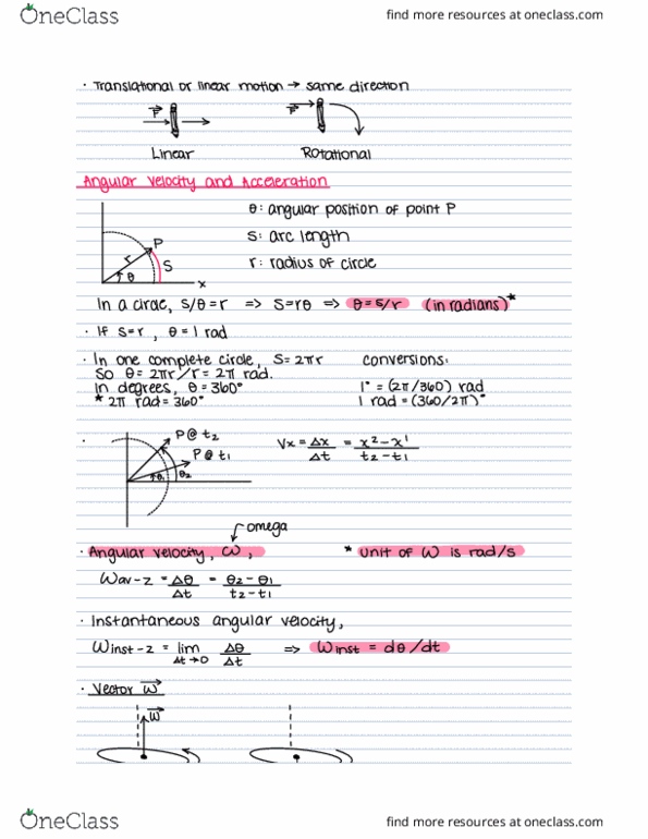 PHY 2048 Lecture Notes - Lecture 9: Angular Velocity, Arc Length, Emv thumbnail