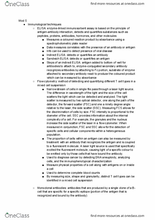 MICR 270 Lecture Notes - Lecture 5: Plasma Cell, Mhc Class I, Neuraminidase thumbnail