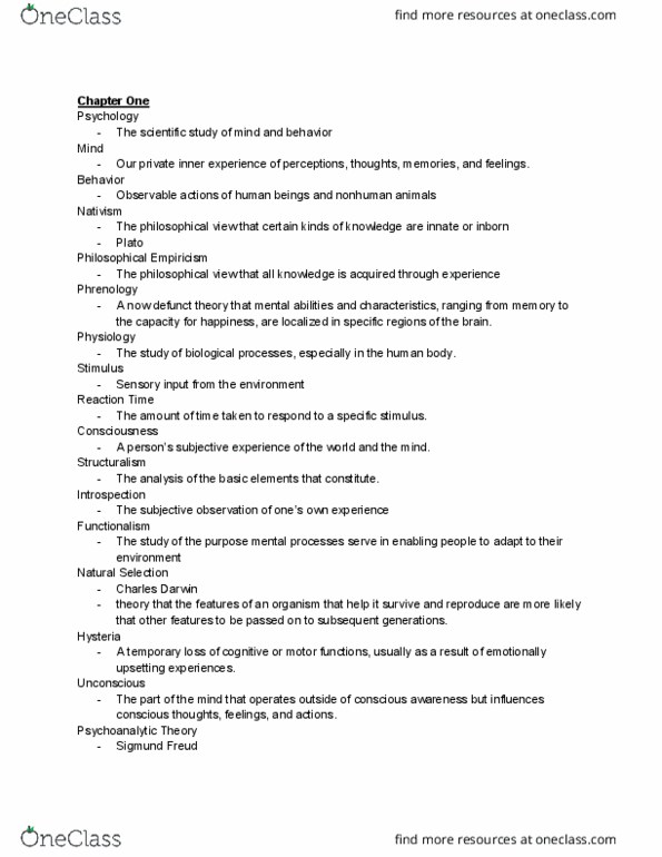 PSYCH 202 Lecture Notes - Lecture 6: Sigmund Freud, Behaviorism, Falsifiability thumbnail