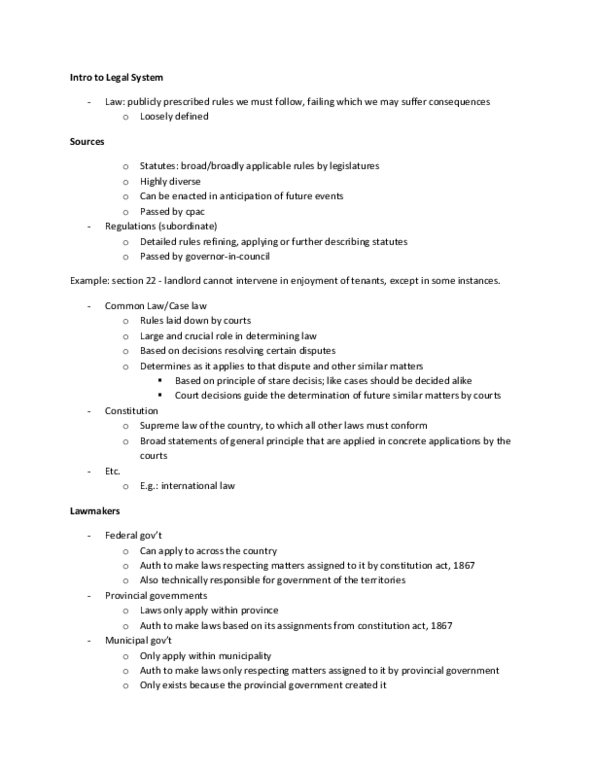 Law 2101 Lecture : Introduction to the Legal System thumbnail