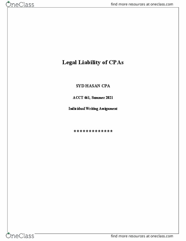ACCT 461 Chapter Notes - Chapter Solution of Project: Employee Retirement Income Security Act, Findlaw, Comparative Negligence thumbnail
