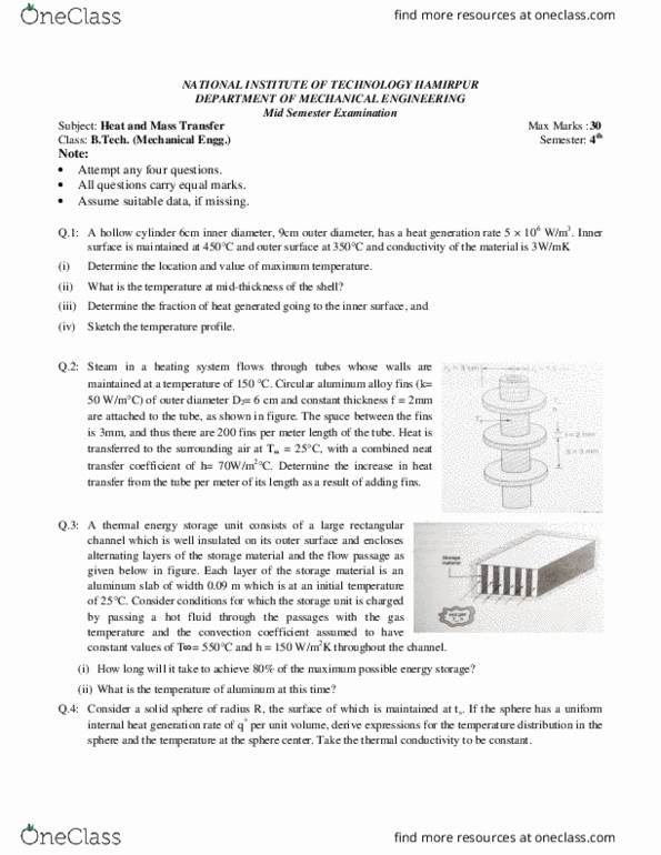 PHYSICS Chapter Notes - Chapter 2: Thermal Energy Storage, Heat Transfer Coefficient, Thermal Conductivity thumbnail