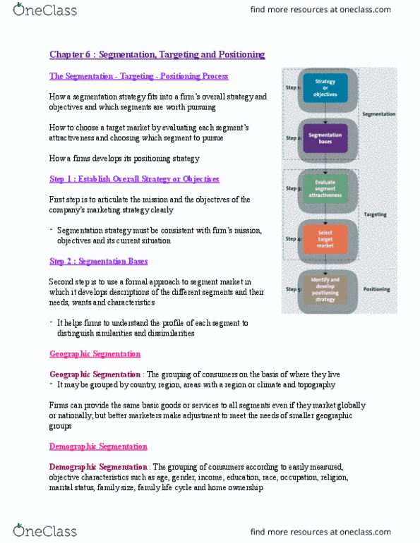 Management and Organizational Studies 2320A/B Chapter Notes - Chapter 6: Target Market, Three Steps, Mega Brands thumbnail