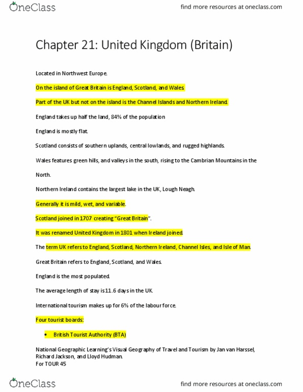 TOUR 45 Chapter Notes - Chapter PART 7, CHAPTER 21, UK NOTES: Visitbritain, Lough Neagh, Visit Wales thumbnail