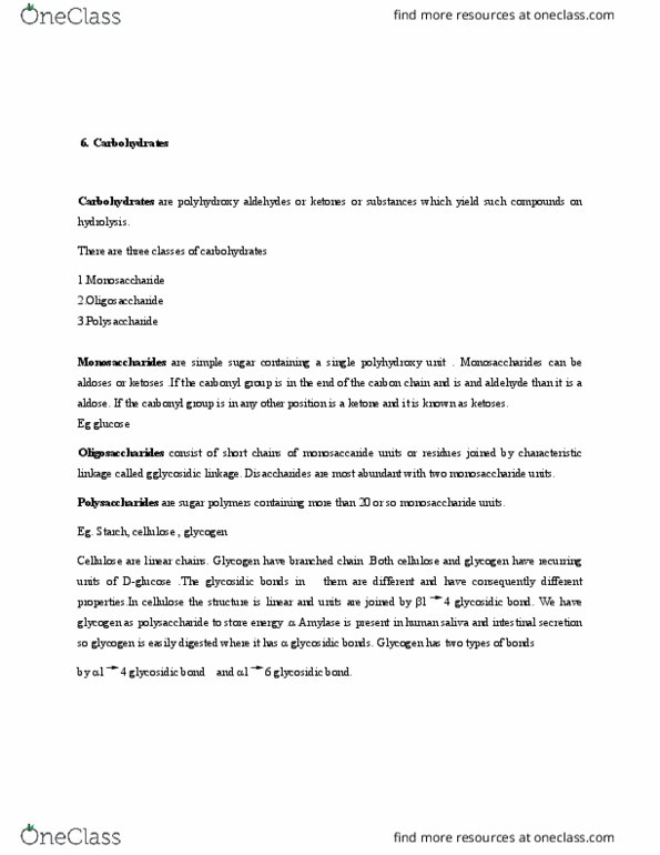 EC Lecture Notes - Lecture 23: Glycosidic Bond, Aldose, Oligosaccharide thumbnail