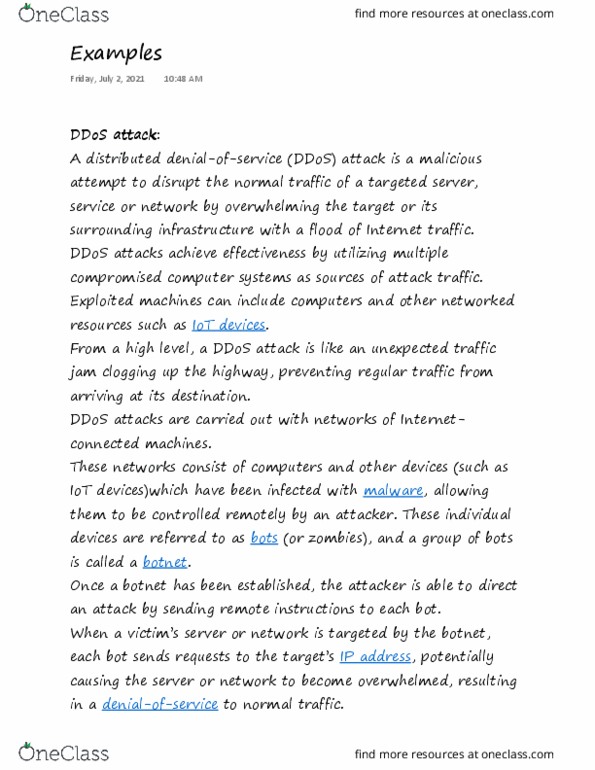WEBDEVELOPMENT Lecture Notes - Lecture 37: Botnet, Denial-Of-Service Attack thumbnail