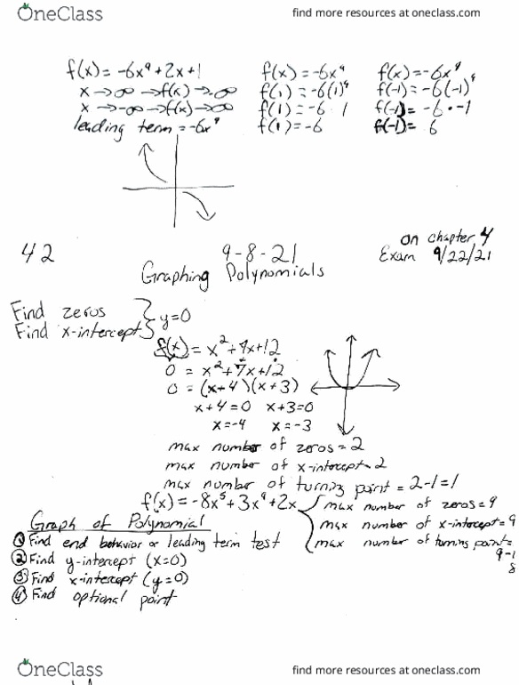 MATH 1054 Lecture Notes - Lecture 1: Polynomial thumbnail