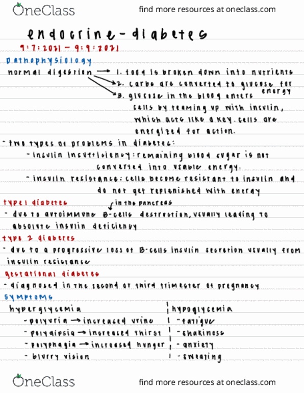 EXSS 3357 Lecture Notes - Lecture 5: Gestational Diabetes, Insulin Resistance, Polydipsia thumbnail