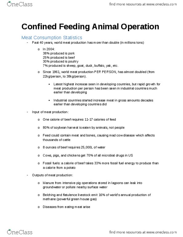 EESB16H3 Lecture Notes - Cockfight, Meat Industry, Handmark thumbnail