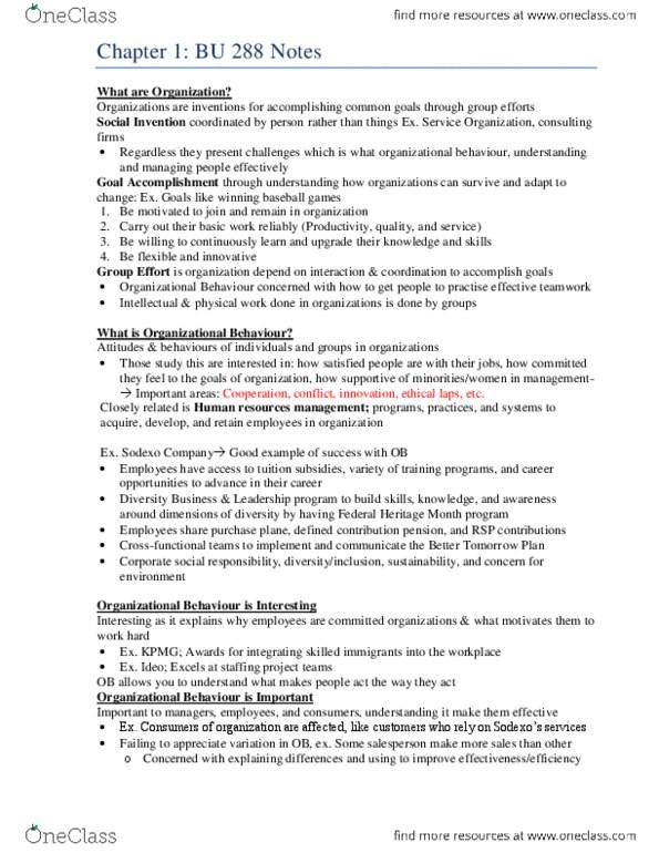 BUS 2090 Chapter Notes - Chapter 1: Sodexo, Human Resource Management, Kpmg thumbnail