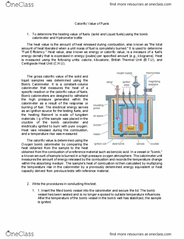 3201 Lecture Notes - Lecture 1: Heat Of Combustion, British Thermal Unit, Bomb Vessel thumbnail