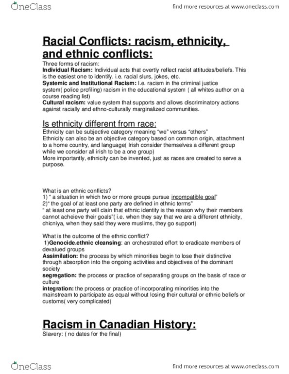 ANTHR150 Lecture Notes - Clain, Japanese Canadians, Multicultural Education thumbnail